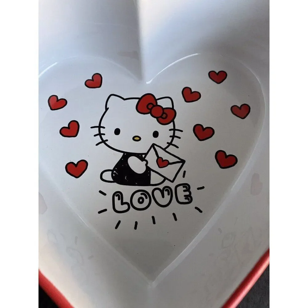 Sanrio Hello kitty Heart Shaped Ceramic Casserole Baking Dish Love Letter NEW‎